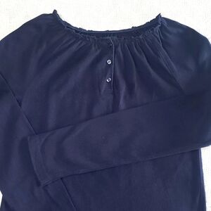 Gap Kids Girls Size M (8) Navy Blue Long Sleeve Cotton Top